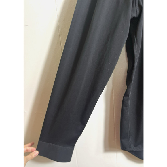 Theory Sylvain Shirt Structure Knit Button Up Black Minimalist Career Size XXL - Picture 3 of 11